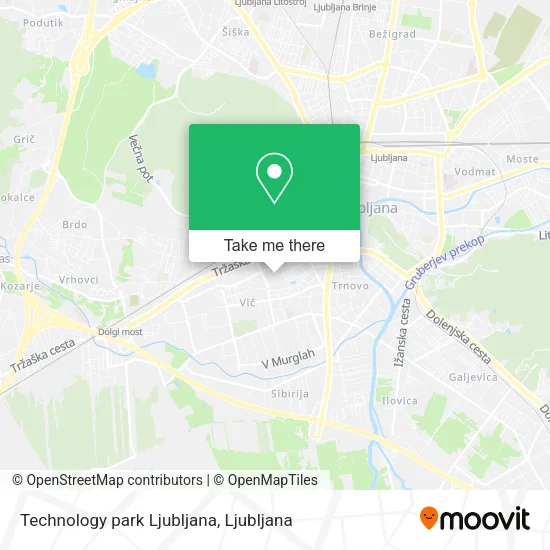 Technology park Ljubljana map