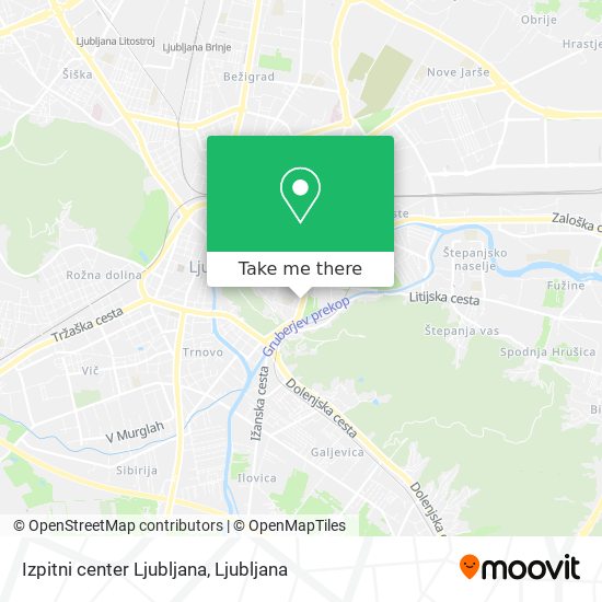 Izpitni center Ljubljana map