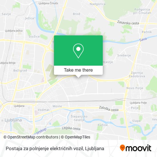 Postaja za polnjenje električnih vozil map