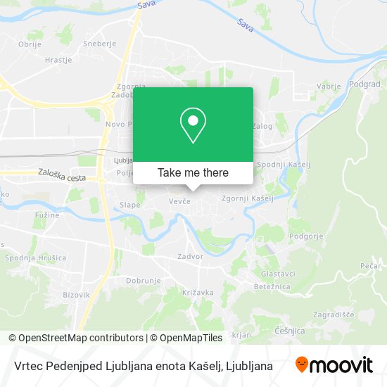 Vrtec Pedenjped Ljubljana enota Kašelj map