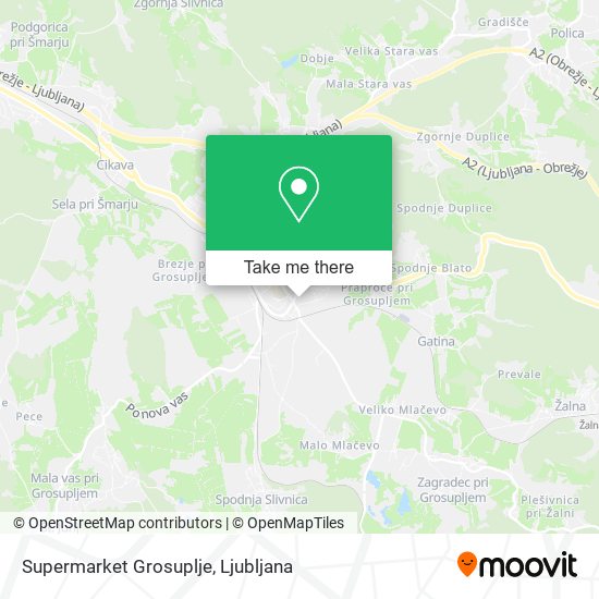 Supermarket Grosuplje map