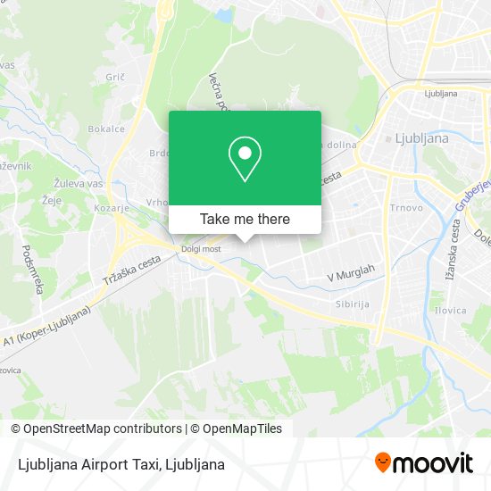 Ljubljana Airport Taxi map