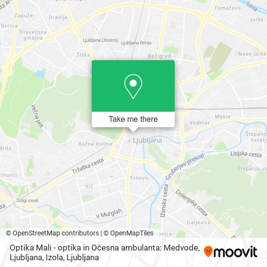 Optika Mali - optika in Očesna ambulanta: Medvode, Ljubljana, Izola map