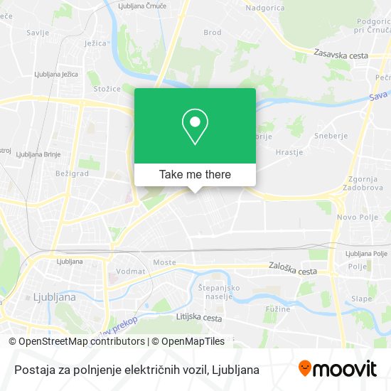 Postaja za polnjenje električnih vozil map