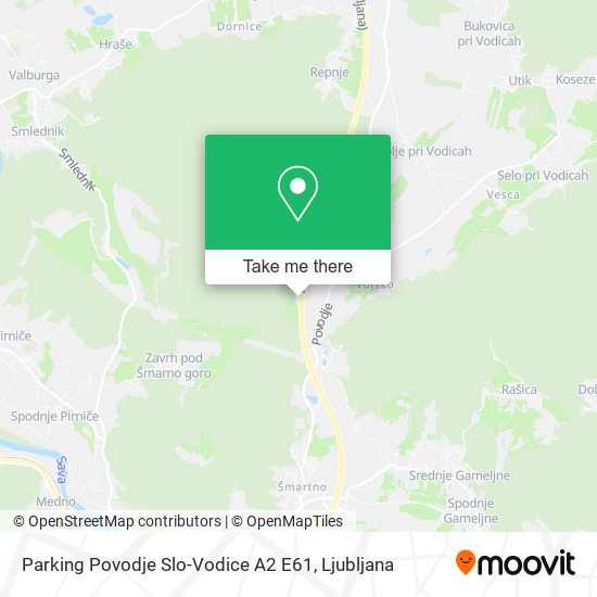 Parking Povodje Slo-Vodice A2 E61 map