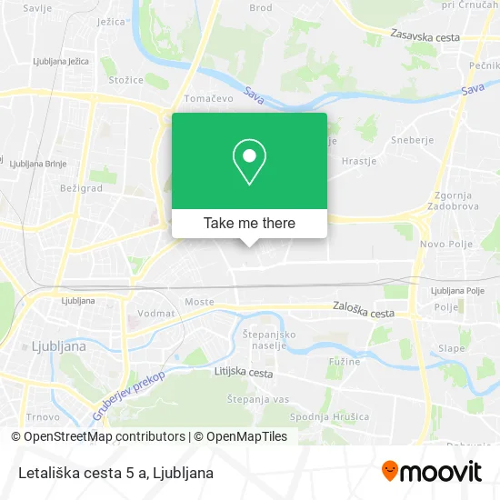 Letališka cesta 5 a map
