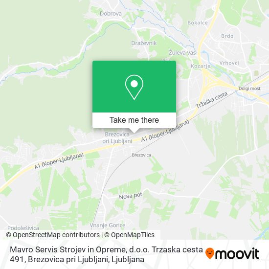 Mavro Servis Strojev in Opreme, d.o.o. Trzaska cesta 491, Brezovica pri Ljubljani map