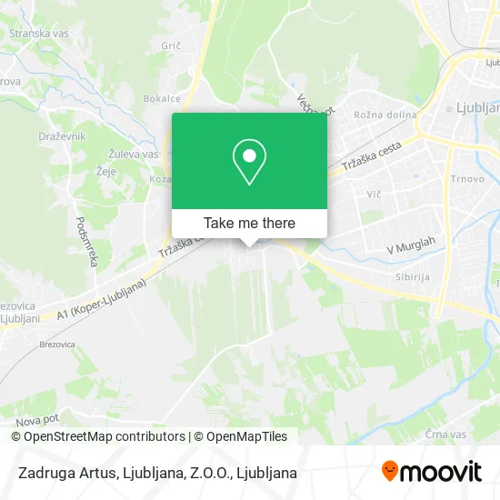 Zadruga Artus, Ljubljana, Z.O.O. map