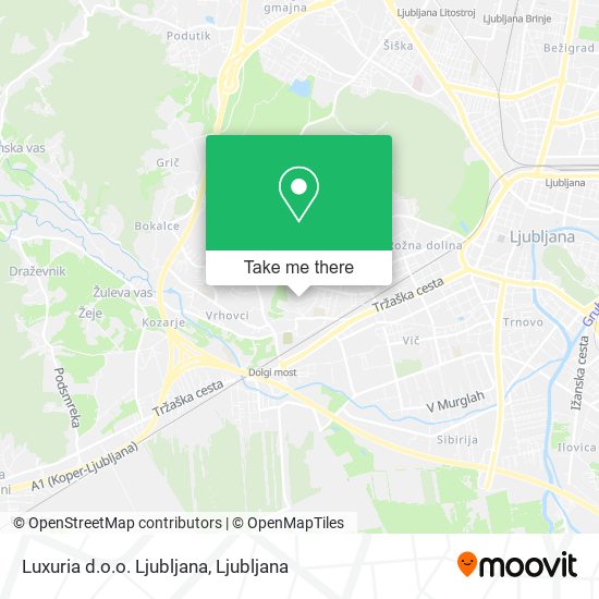 Luxuria d.o.o. Ljubljana map