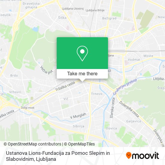 Ustanova Lions-Fundacija za Pomoc Slepim in Slabovidnim map