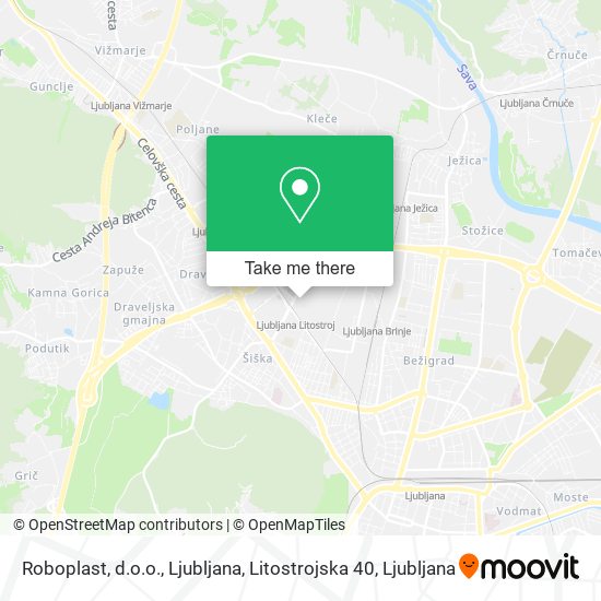 Roboplast, d.o.o., Ljubljana, Litostrojska 40 map