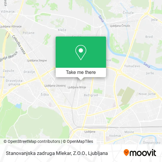 Stanovanjska zadruga Mlekar, Z.O.O. map