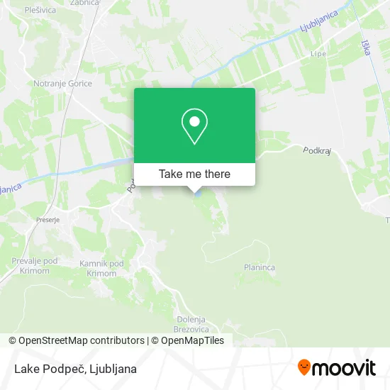 Lake Podpeč map