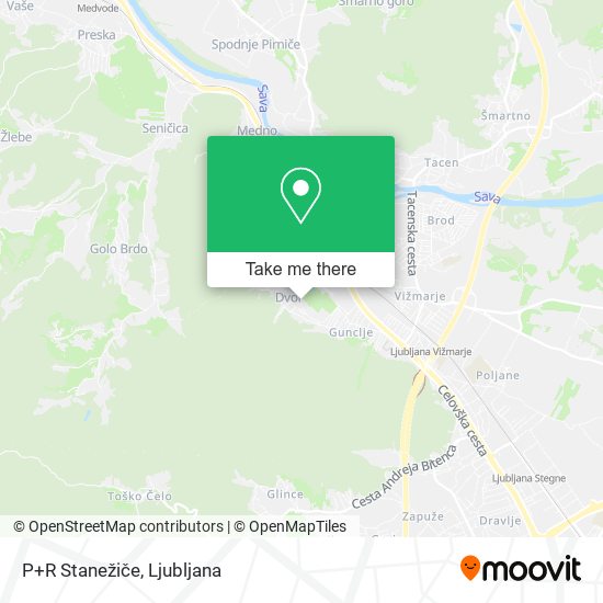 P+R Stanežiče map