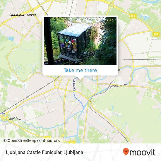Ljubljana Castle Funicular map