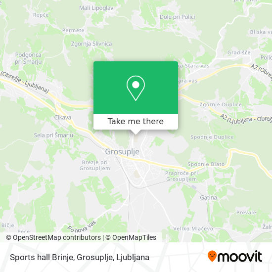 Sports hall Brinje, Grosuplje map