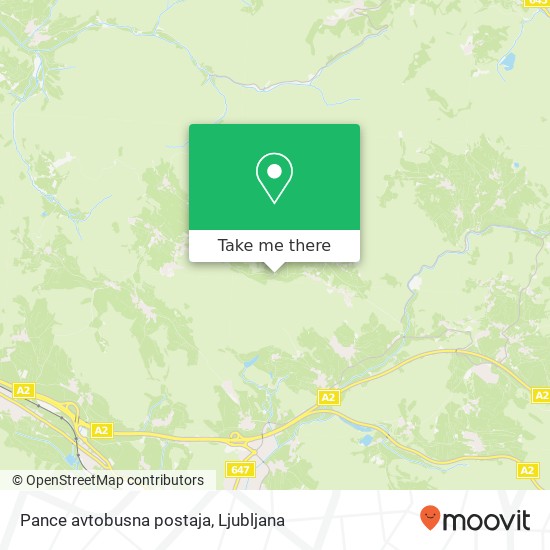 Pance avtobusna postaja map