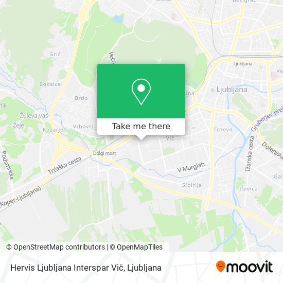 Hervis Ljubljana Interspar Vič map