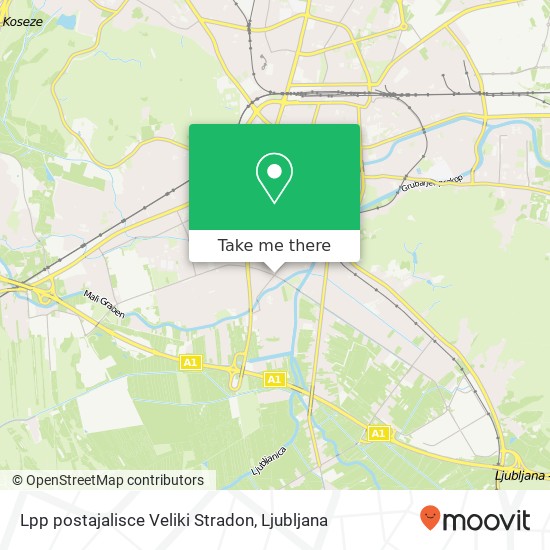 Lpp postajalisce Veliki Stradon map