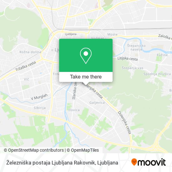 Železniška postaja Ljubljana Rakovnik map