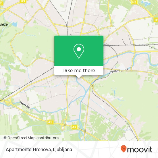 Apartments Hrenova map