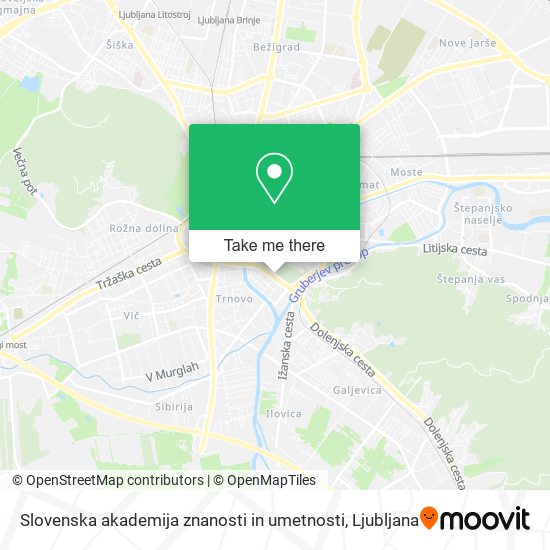 Slovenska akademija znanosti in umetnosti map