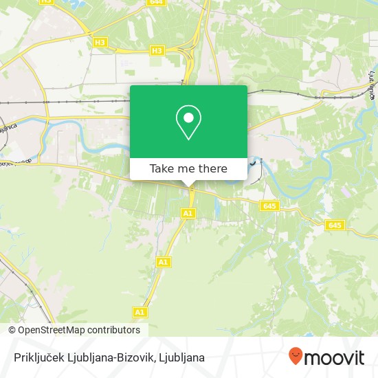 Priključek Ljubljana-Bizovik map