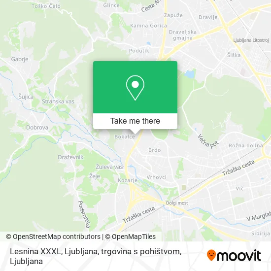 Lesnina XXXL, Ljubljana, trgovina s pohištvom map