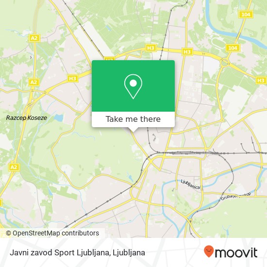 Javni zavod Sport Ljubljana map