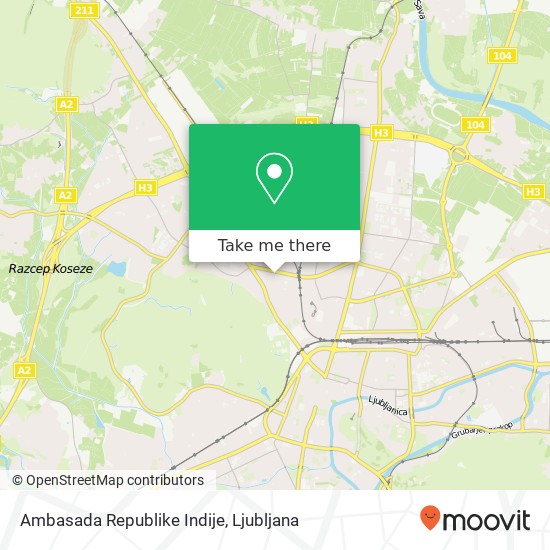 Ambasada Republike Indije map