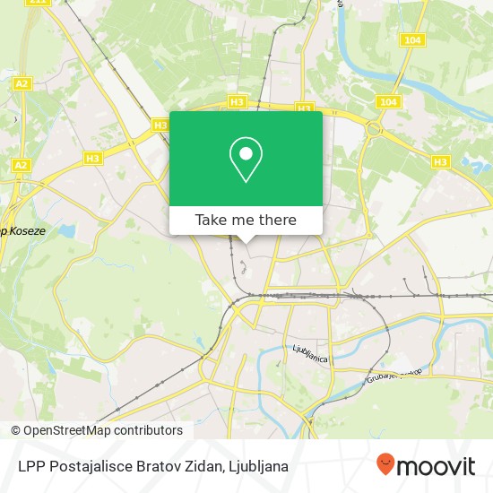 LPP Postajalisce Bratov Zidan map