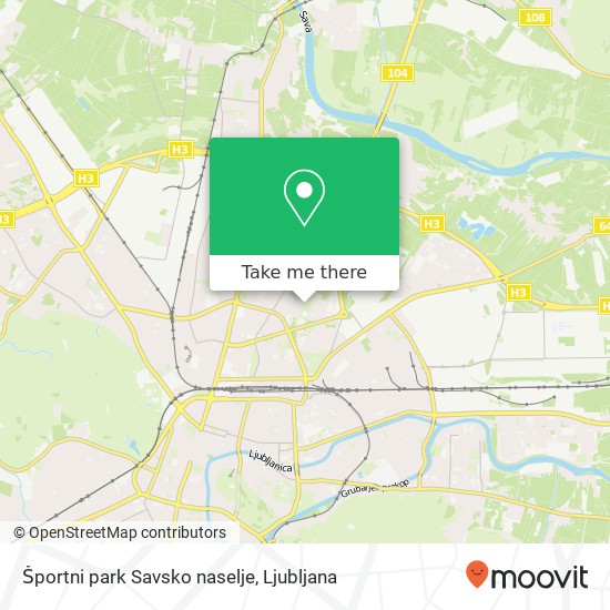 Športni park Savsko naselje map