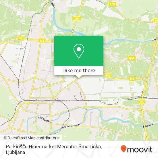 Parkirišče Hipermarket Mercator Šmartinka map