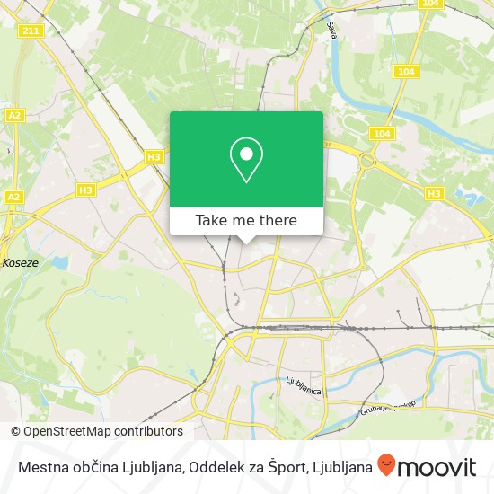 Mestna občina Ljubljana, Oddelek za Šport map