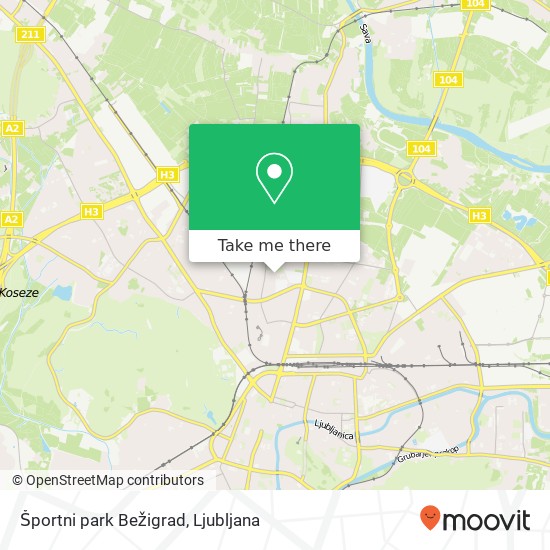 Športni park Bežigrad map