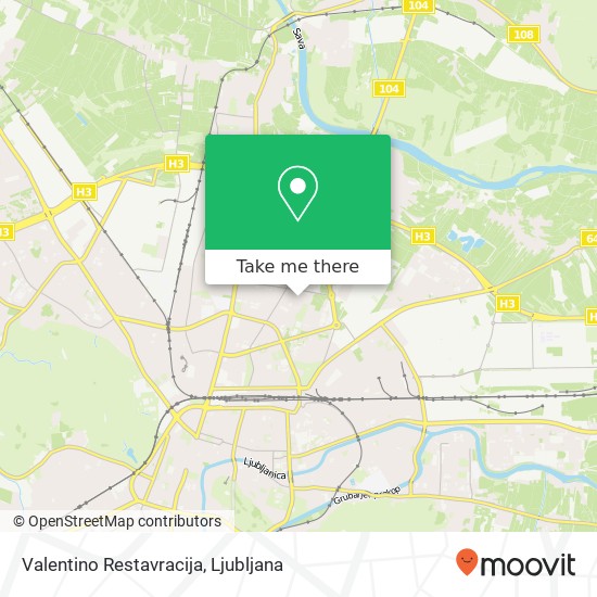 Valentino Restavracija map