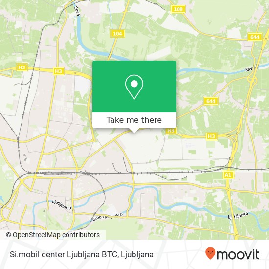 Si.mobil center Ljubljana BTC map