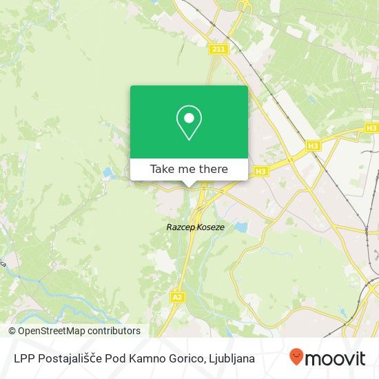 LPP Postajališče Pod Kamno Gorico map