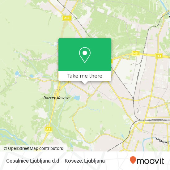 Cesalnice Ljubljana d.d. - Koseze map
