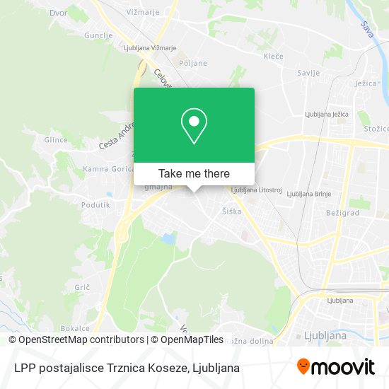 LPP postajalisce Trznica Koseze map
