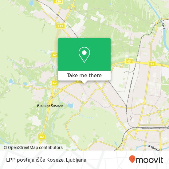 LPP postajališče Koseze map