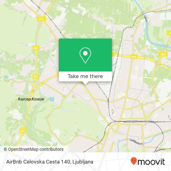 AirBnb Celovska Cesta 140 map