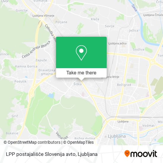 LPP postajališče Slovenija avto map