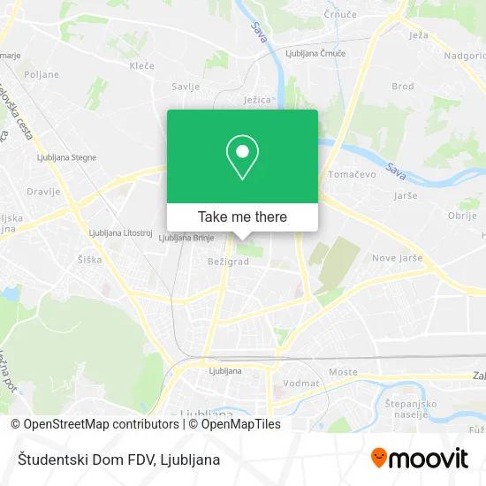 Študentski Dom FDV map
