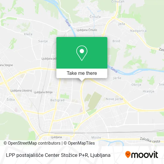 LPP postajališče Center Stožice P+R map