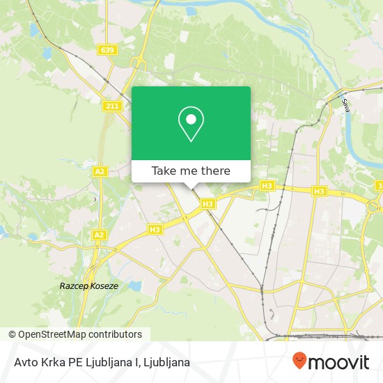 Avto Krka PE Ljubljana I map