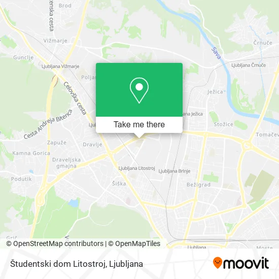 Študentski dom Litostroj map
