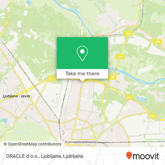 ORACLE d.o.o., Ljubljana map