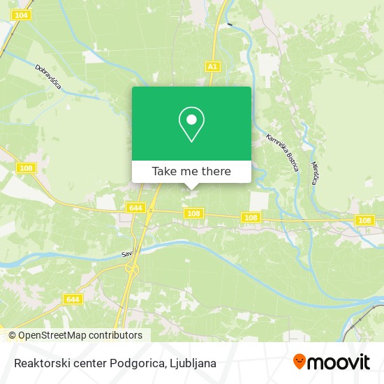 Reaktorski center Podgorica map