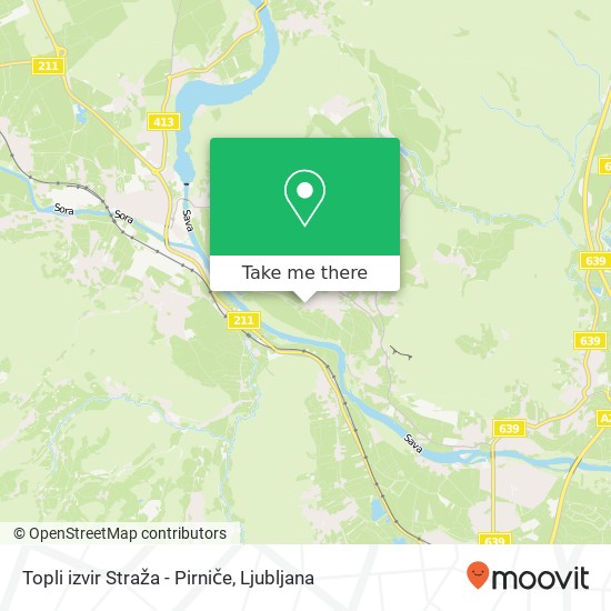 Topli izvir Straža - Pirniče map